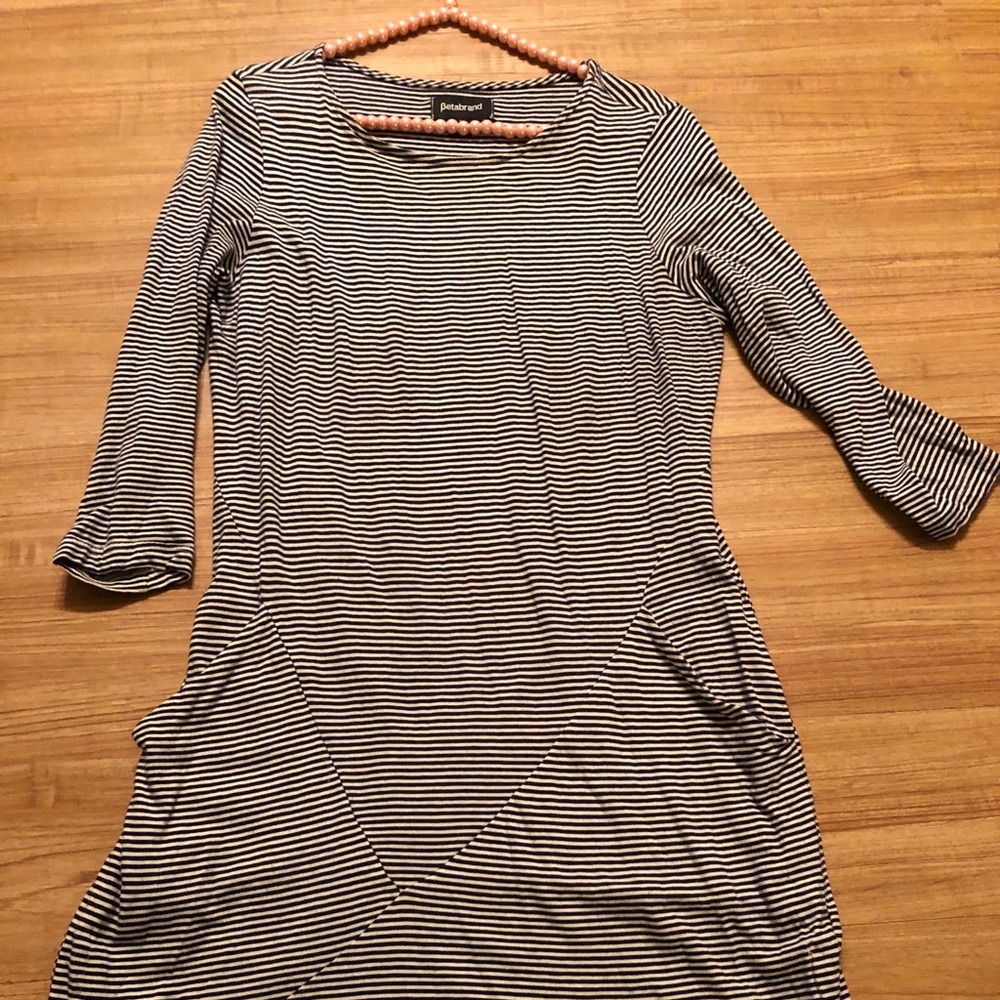 Navy and White Striped Betabrand Dress!